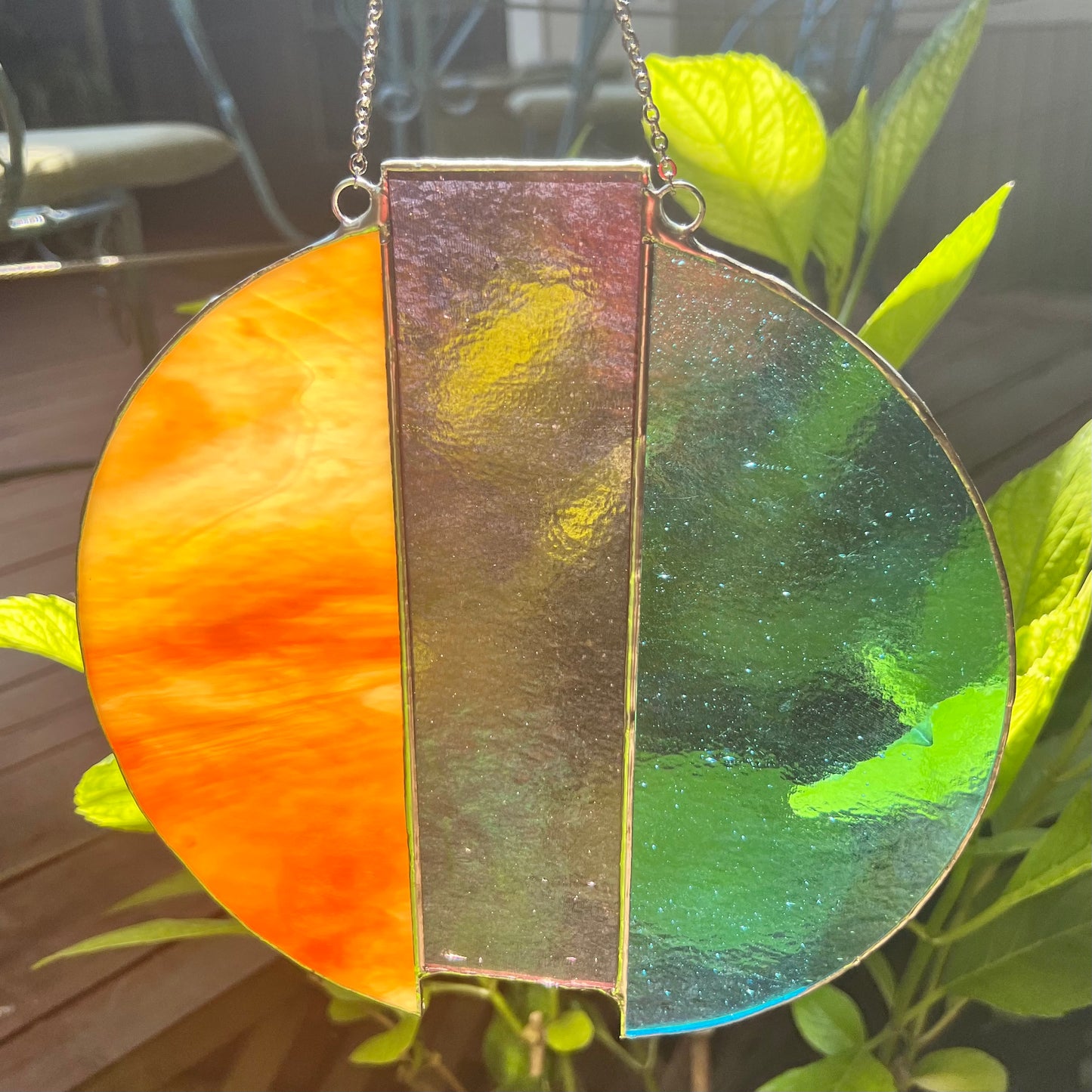 HIGH PRIESTESS ~ peach / iridescent purple / iridescent blue